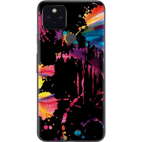 Chromatic Splatter Black Google Pixel 5 Skin